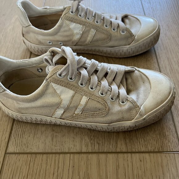 Céline Phoebe Philo Leather Trim Canvas Sneakers White 36 - Picture 3 of 10